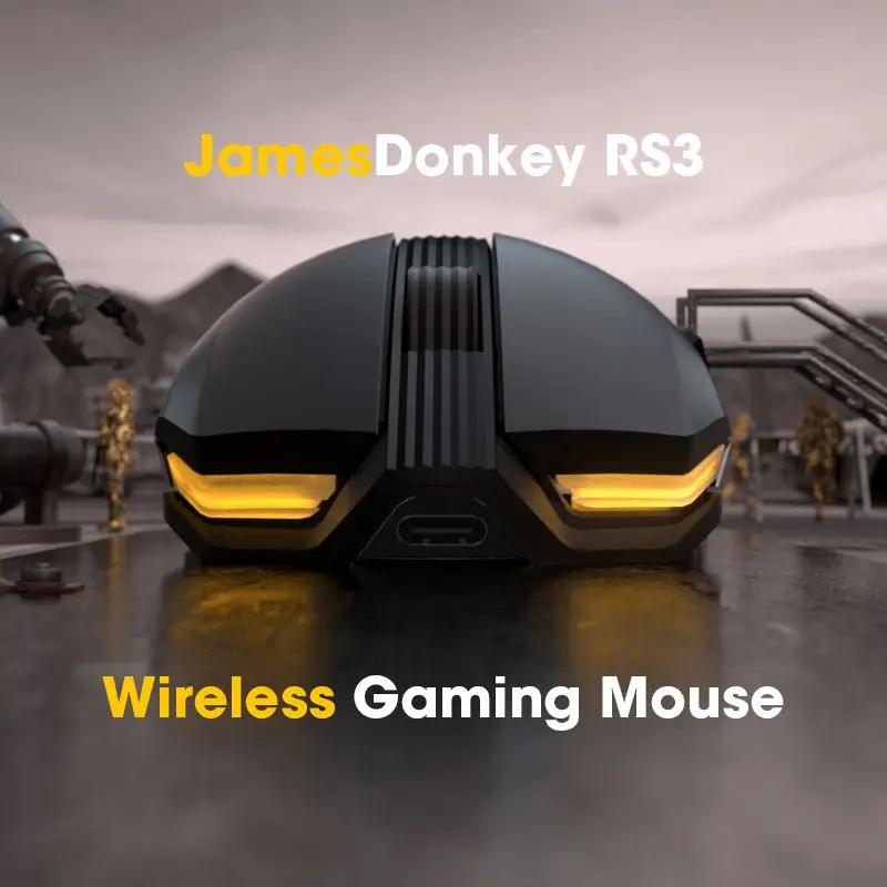 James Donkey RS3 Wireless Tri-mode 2.4G Bluetooth Rechargeable Pixart 3375 Esports Lightweight Ergonomic  Gaming Mouse