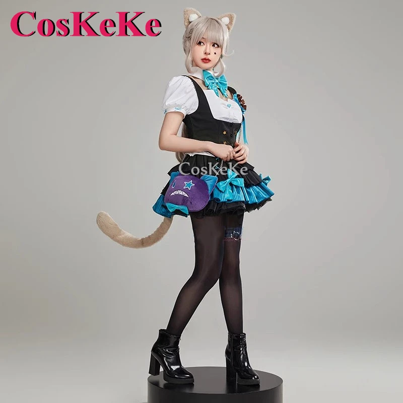 CosKeKe Lynette Cosplay Game Genshin Impact Costume Sweet Lovely Preppy Style Uniform Halloween Party Role Play Clothing S-XL