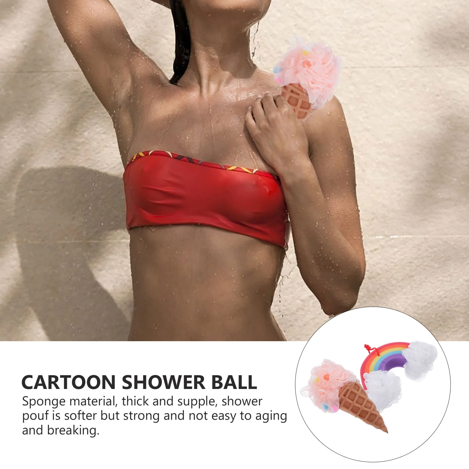 2 個レインボーバスフラワースポンジシャワージェルボディヘチマ女性のためのソフト厚い再利用可能な角質除去バックスクラバーディープクリーンスキン