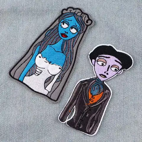 Halloween Bride Embroidered Patches for Clothing Patches on Clothes Stickers Iron on Patches Stripes Diy Appliques
