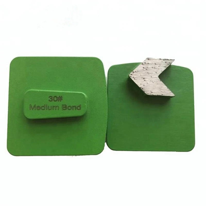 9PCS Set of Redi Lock Diamond Grinding Shoes with Single Arrow Segments for Hard Concrete Plates