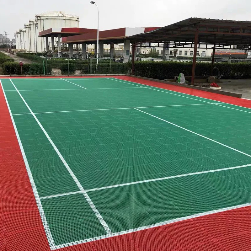 Beable pista de bádminton profesional, suelo entrelazado al aire libre para la escuela, Club de bádminton con logotipo personalizado