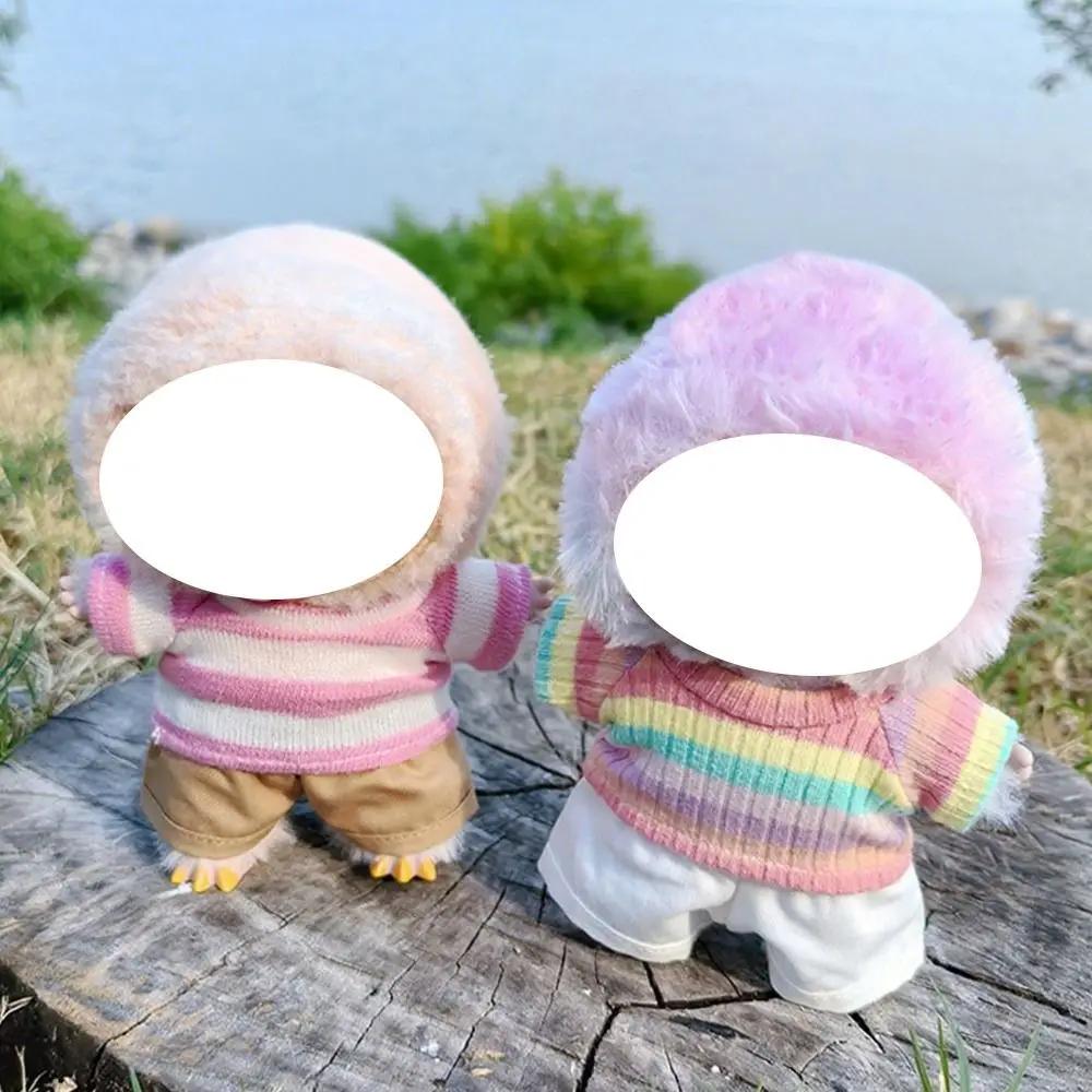 

Vintage For 17CM Mini Doll Clothes Replacement DIY for T-shirt Set Handmade Doll Accessories Cotton Doll