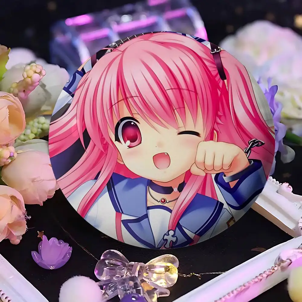 A-Angel Beats Anime Round Laser Badge Cartoon Brooch Clothes Backpack Accessories Lapel