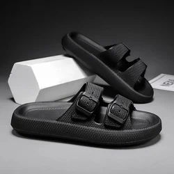 Soft Sole Home Slippers Men Summer Adjustable Buckle Non-Slip Beach Flip Flops Man Comfortable Thick Bottom Platform Sandals