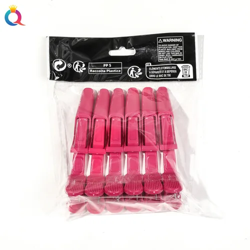 Imagen 2 del producto Juego de 6 piezas de pinzas para el cabello de cocodrilo vívidas, empuñaduras profesionales de peluquería para uso en salón, horquillas de cocodrilo, suministros de peluquero