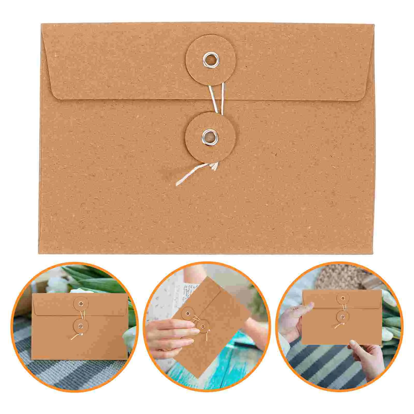 

20 Pcs Kraft Envelope Simple Style Envelopes Invitation Card Stationery Paper Winding Party Supplies Packing Folders