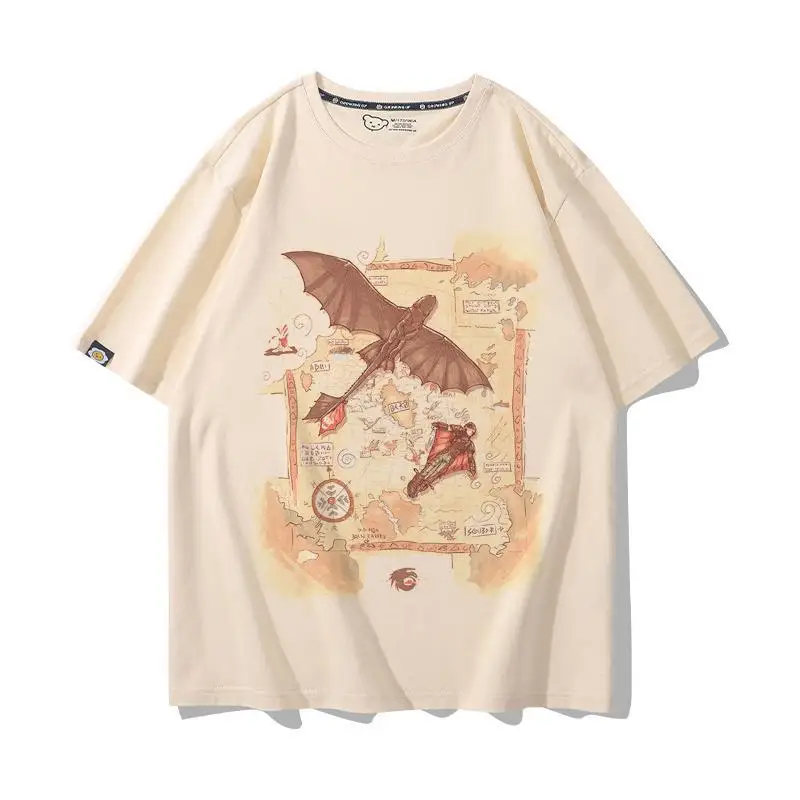Dragon master Toothless Steedy short-sleeved men's and women's summer cotton T-shirt trend