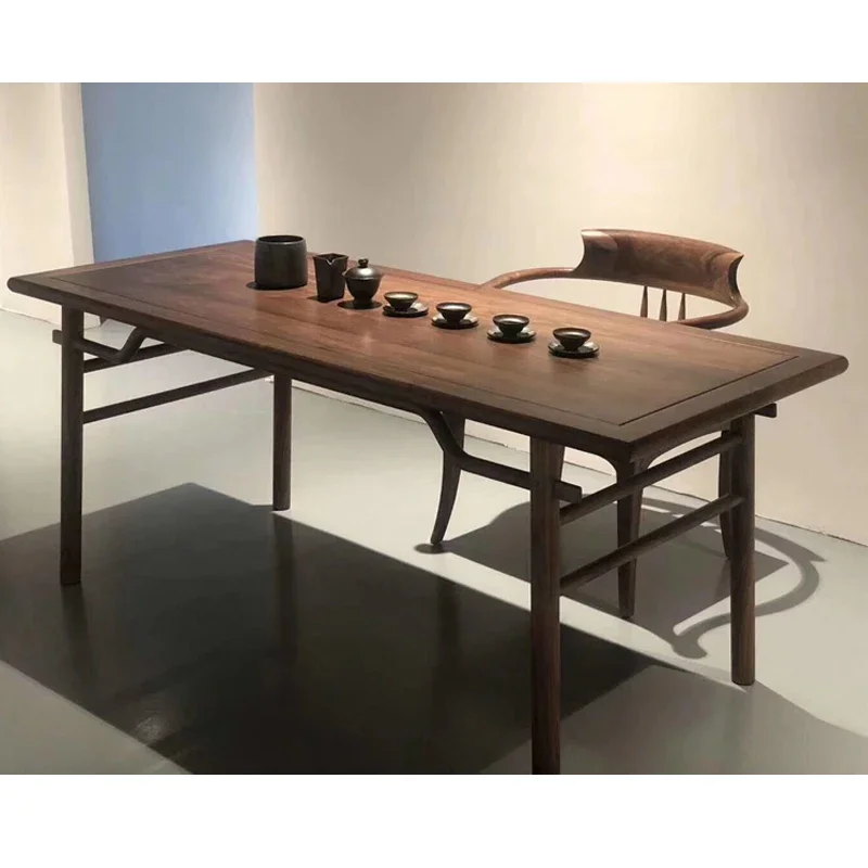 Zen tea table, North American black walnut negotiation table, tea table, desk, log tea table
