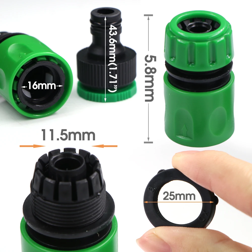 Garden Water Hose ABS Quick Connectors 1/2'' Tubing Coupling Adapters End Drip Watering Fittings Double Male Hose Coupling Joint