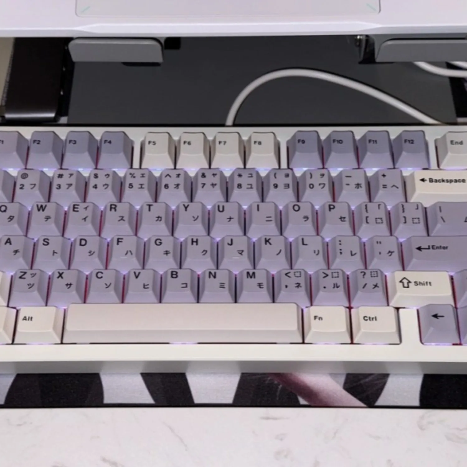 GMK Lavender Keycaps Full Set Five-Sided Dye Sublimation PBT Key Cap with 7U Split Spacebar Compatible Alice Layout MX Switch