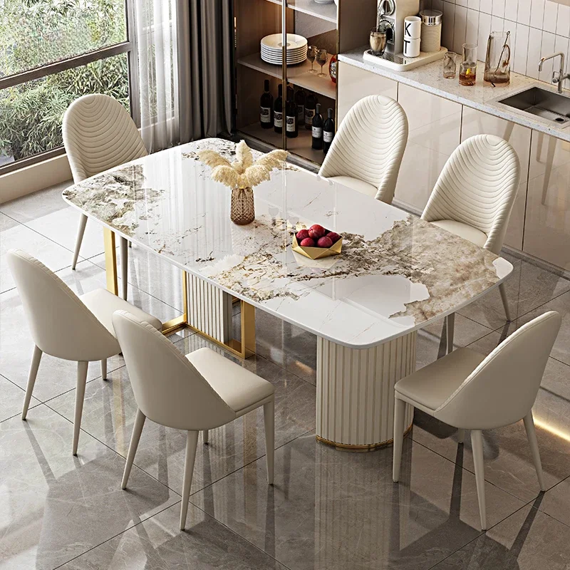 

Light Luxury Home Dining Table Living Room Party Italian Modern Dining Table Restaurant Center Mesa Comedor Kitchen Furniture