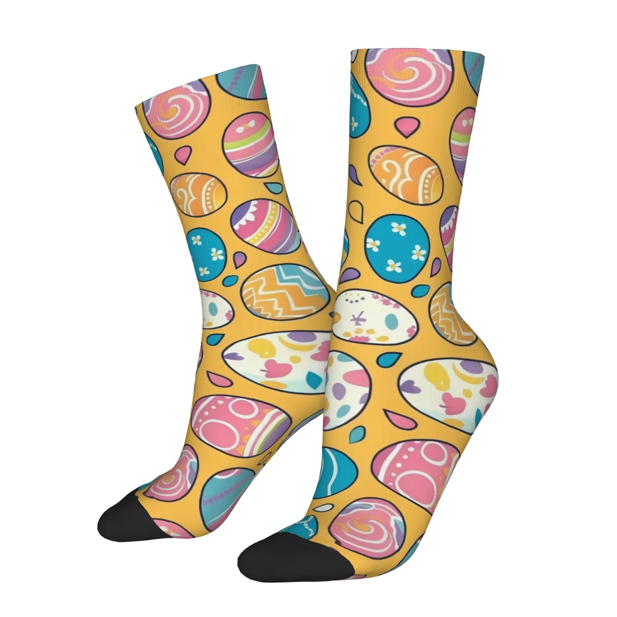 

Funny Sock Easter Eggs Bunny Peeps 13 Harajuku Seamless Pattern Printed Men Crew Socks Novelty Men's Socks