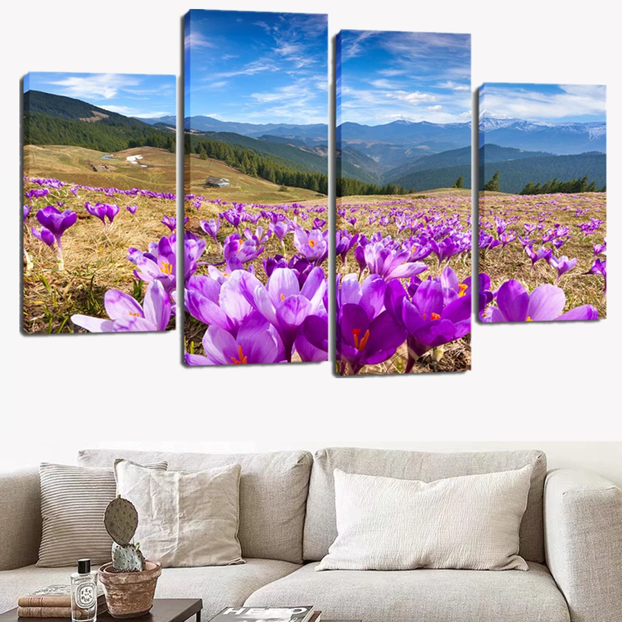 

DIY 5D Diamond Painting 4Pcs Landscape Flower Full Drill Square Embroidery Mosaic Art Picture Of Rhinestones Home Decor Gifts