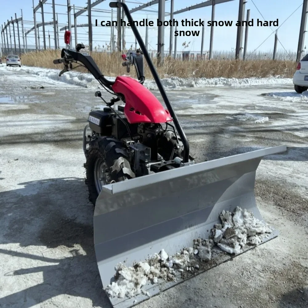 Full Gear Drive Hand Push Snow Sweeper Multifunctional Rotary Brush Snow Cleaner for Driveway Garden Fish Pond