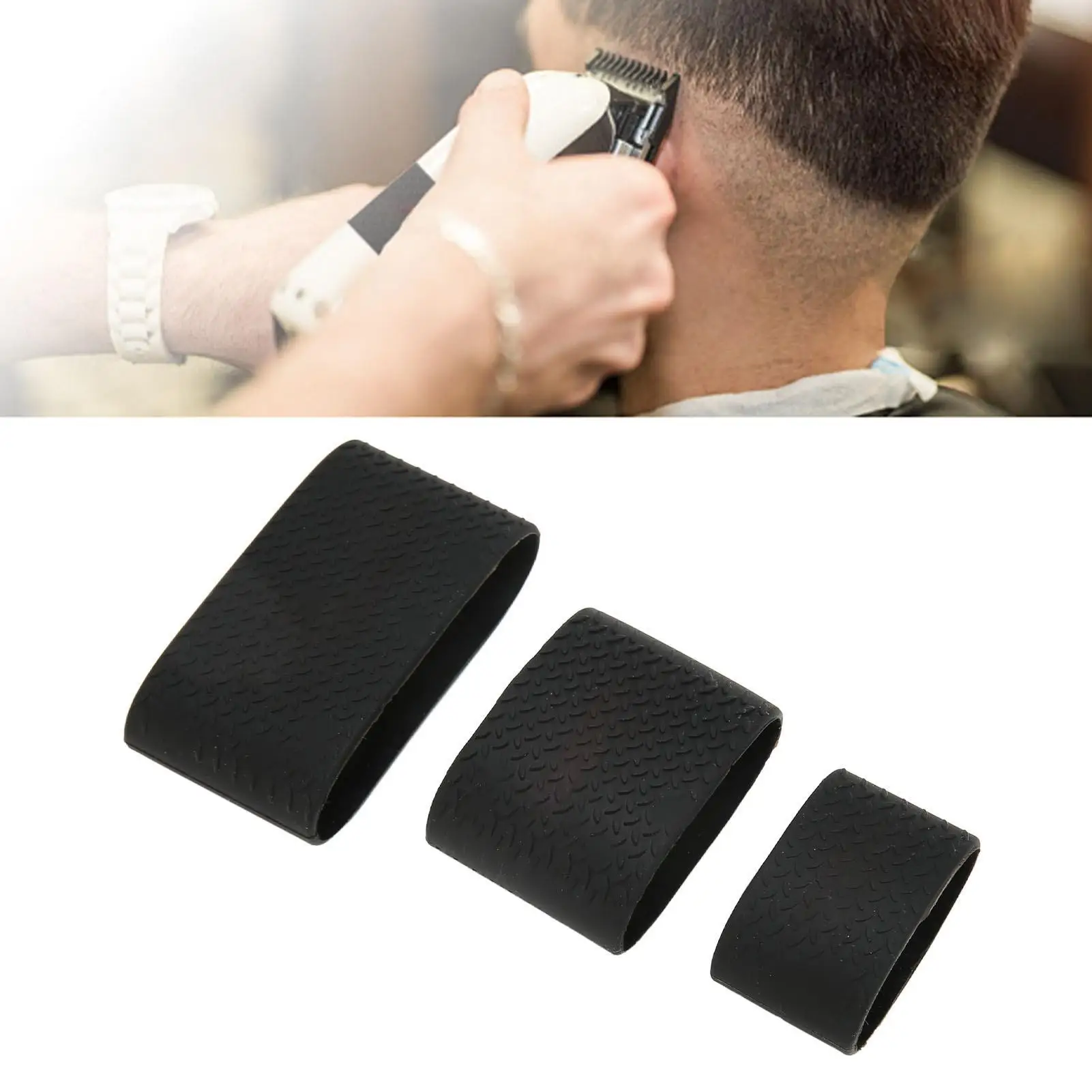 3Pcs Silicone Clipper Bands - Heat & Slip Resistant Protective Sleeves for Barber Tools