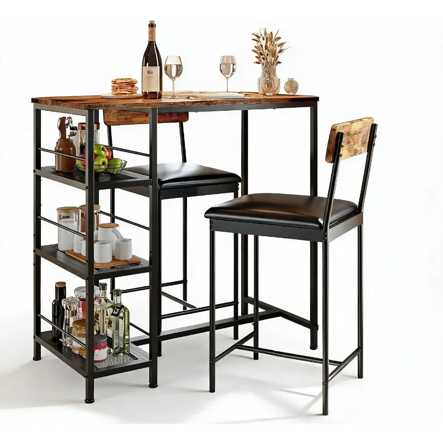 3-Piece 3-Piece Bar Table and Chairs Set Small Kitchen Table for 2 for Home - Aliexpress Deal