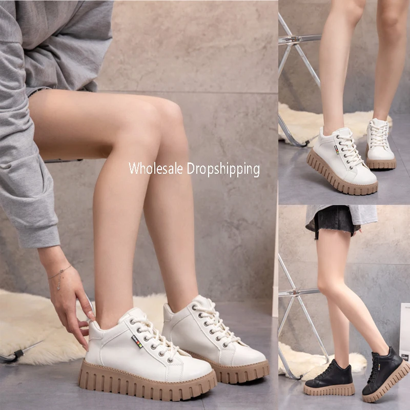 

2023 New Korean Version Autumn and Winter All-in-one Shoes Students Increase High-fashion Thick Soles