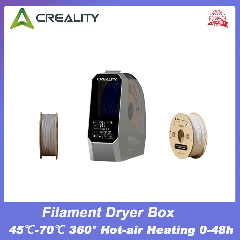 

Сушилка для филамента Creality Space π, коробка для хранения 1 кг филамента, поддержание сухости, регулируемая температура 45°C ℃ -70 ℃ 360 ° Обогрев горячим воздухом 0-48°C