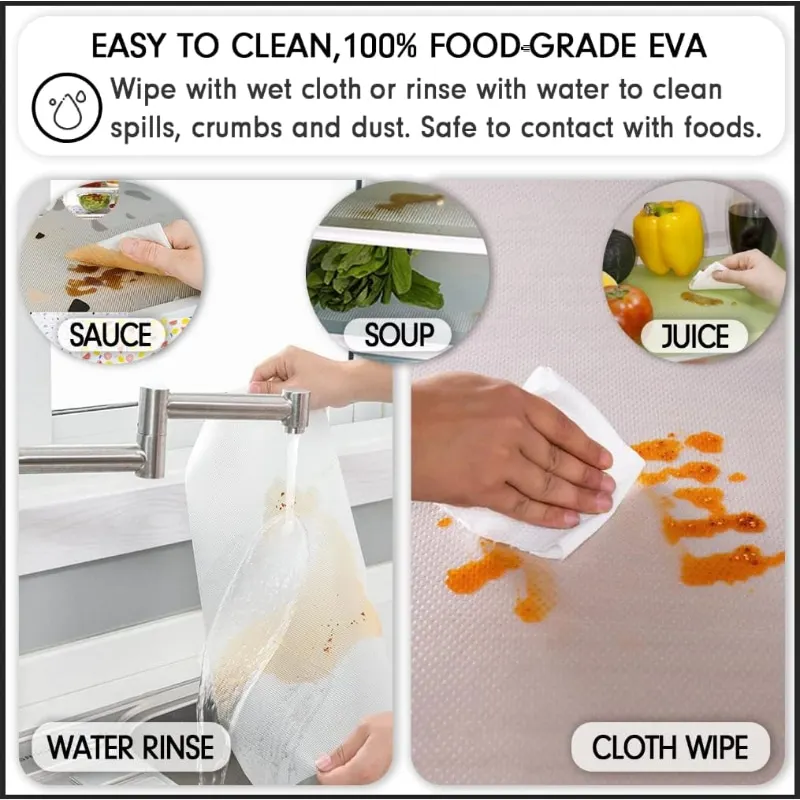 4pcs Refrigerator Pad Non-Slip Waterproof Can Be Cut Fridge Shelf Liner Mat Kitchen Washable Drawer Cabinet Pads Table Placemats