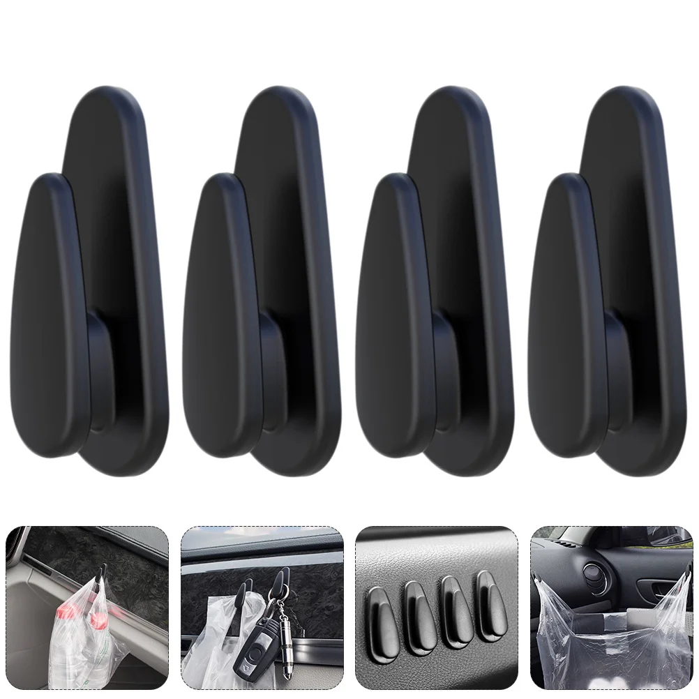 8 Pcs Car Adhesive Hook Wall Mounted Shelves for Storage Wallet Hangers Supplies Invisible Hooks Abs Multipurpose