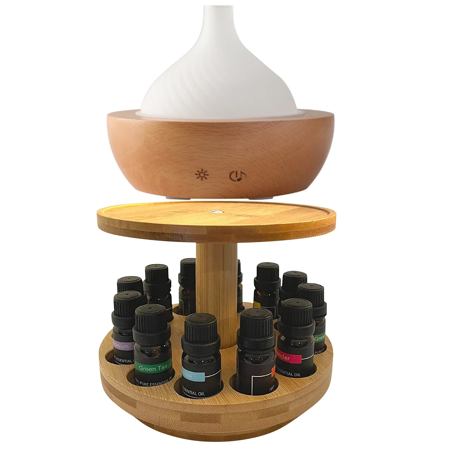 Aromatherapy Diffuser Essential Oil Carousel Bamboo Diffuser Holder Carousel Real Bamboo Diffuser Holder Essential Oil Holder