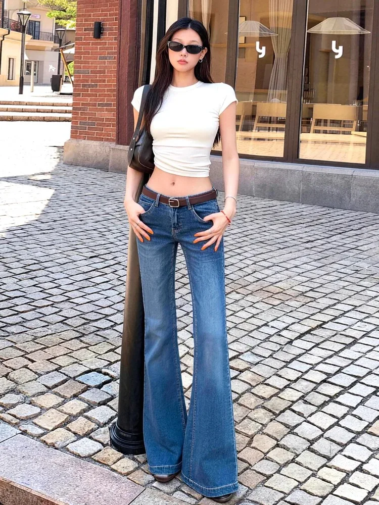 American Retro Low Waist Bell Bottoms Autumn 2026 New Style Not Legging Spicy Girl Versatile Hong Kong Style Student Long Pants
