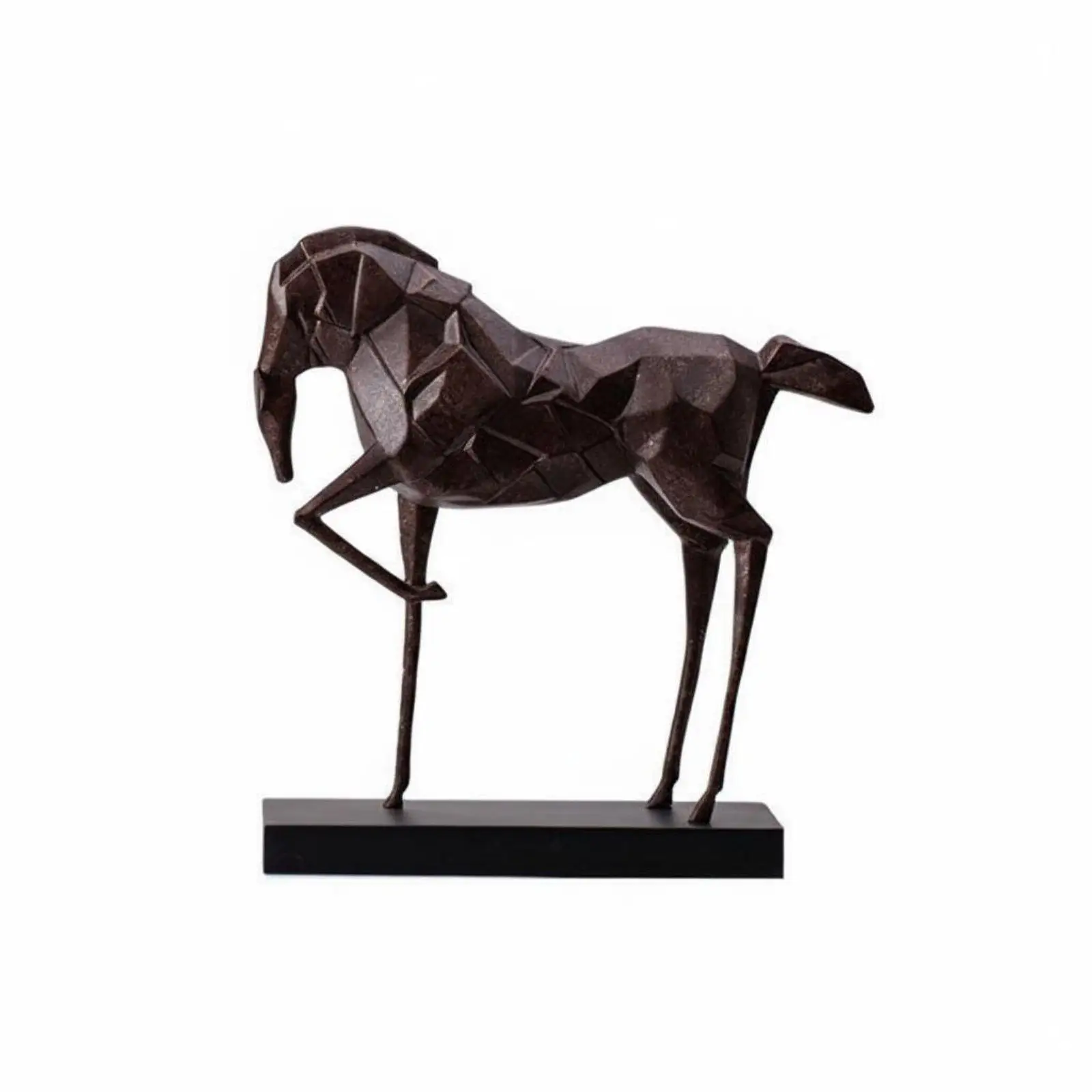 Geometric Horse Statue Long-Lasting Faceted Horse Sculpture Realistic Features