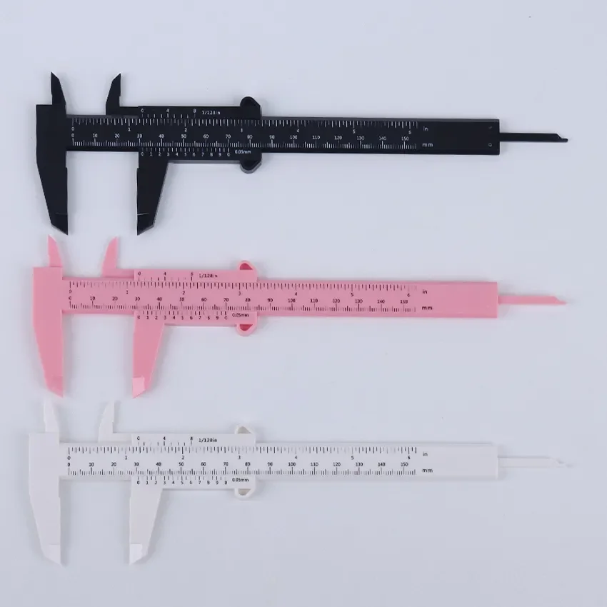 150mm Portable Plastic Eyebrow Measuring Vernier Caliper Tattoo Caliper Ruler Plastic Makeup Measurement Tools