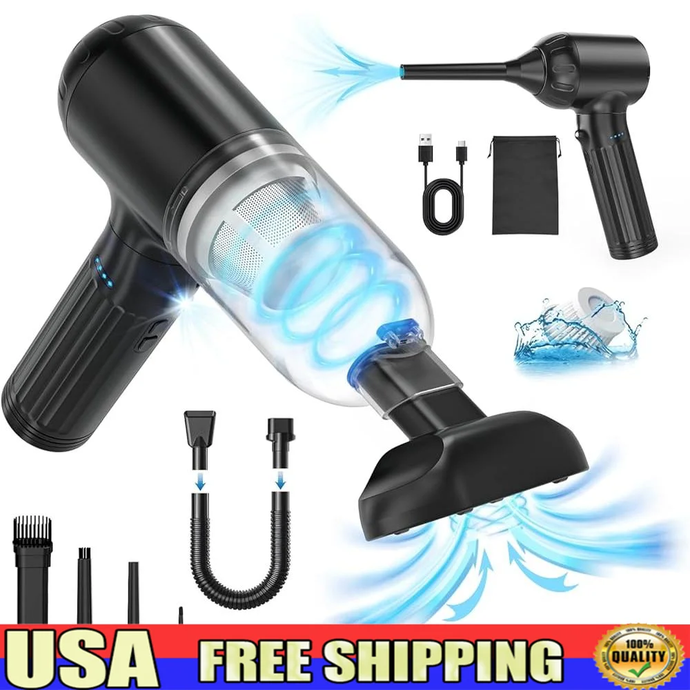 

Cordless Handheld Vacuum Cleaner 150W 17000Pa 4-in-1 Mini Vacuum Air Duster with LED Light Portable Car Vacuum Cleaner HEPA
