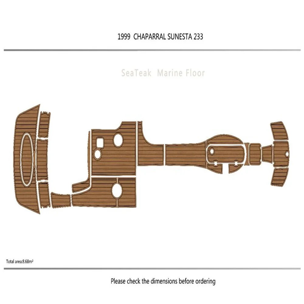 

1999 CHAPARRAL 233 SUNESTA cockpit & Swim Platform Pads 1/4" 6mm EVA Teak SeaDek MarineMat Gatorstep Style Self Adhesive