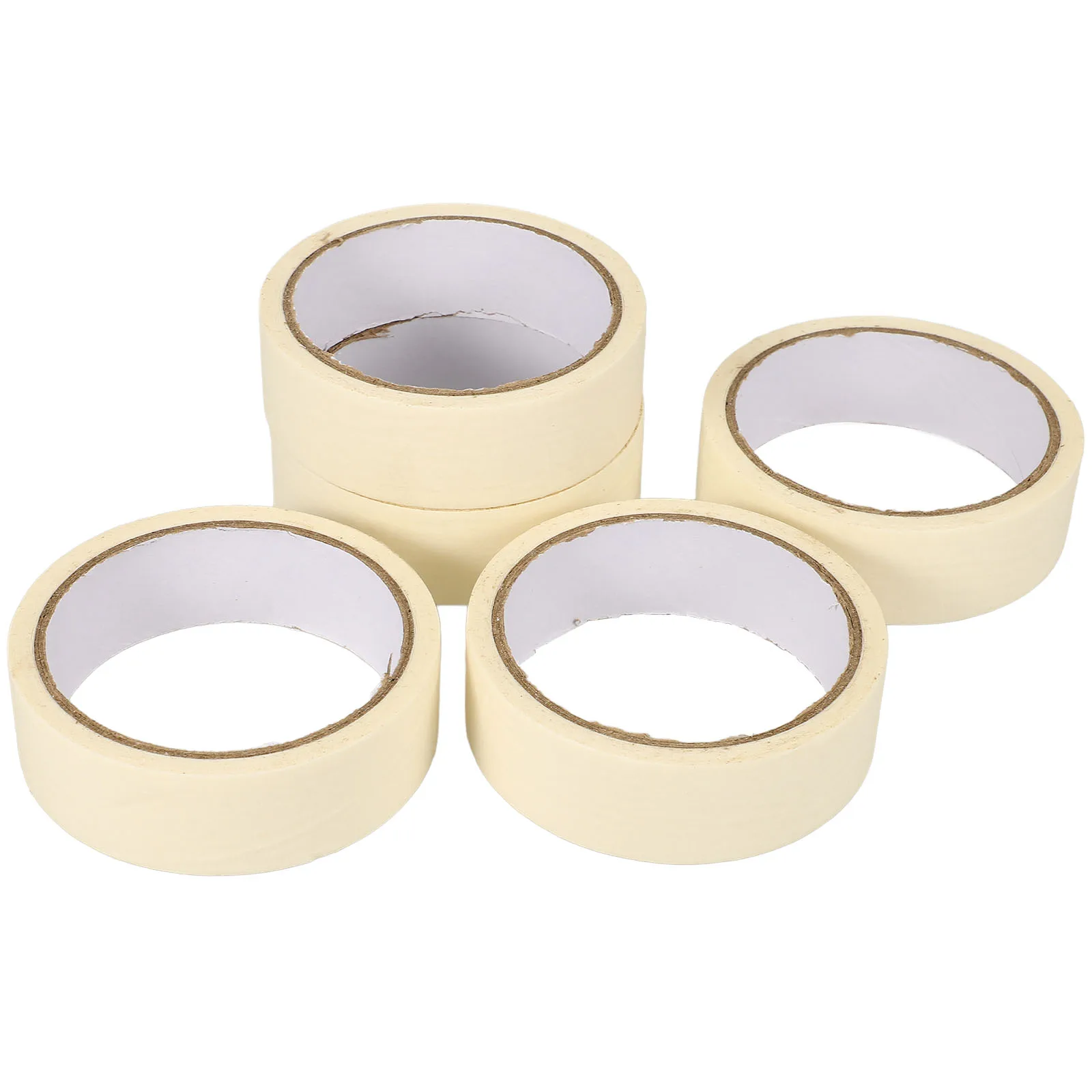 

5 Rolls 5CMx20M Masking Tape for Painting Walls Artists White Tape Removable Crepe Paper Home Renovation