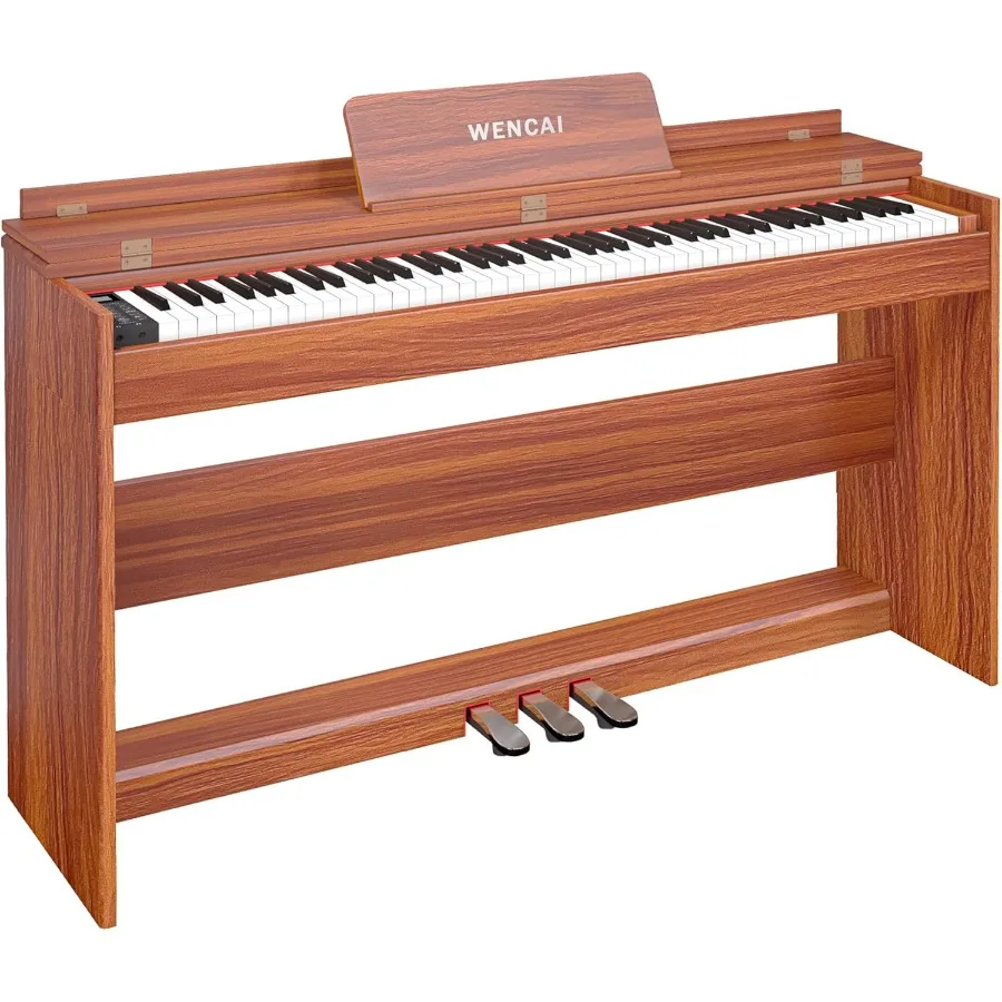 

88 Key Fully Weighted Digital Piano Keyboard with Hammer Action for Realistic Touch Triple Pedal Support Wooden Design Inspired