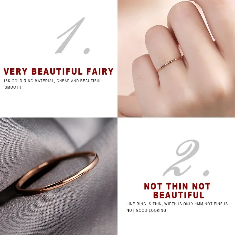 18k Gold Women Rings Beautiful Exquisite Smooth Classic Real 750 Solid Rose Yellow Girl Gift Party Good Nice New Hot