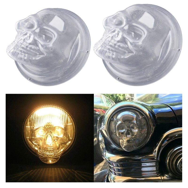 Skull Headlight Covers for Car Auto Vehicle Decorative Protective Head Lamp Cover Halloween Decoration Accessories