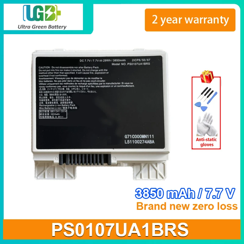 

UGB New PS0107UA1BRS Battery For TOSHIBA PS0107UA1BRS Laptop battery 7.7V 3850mAh 29Wh