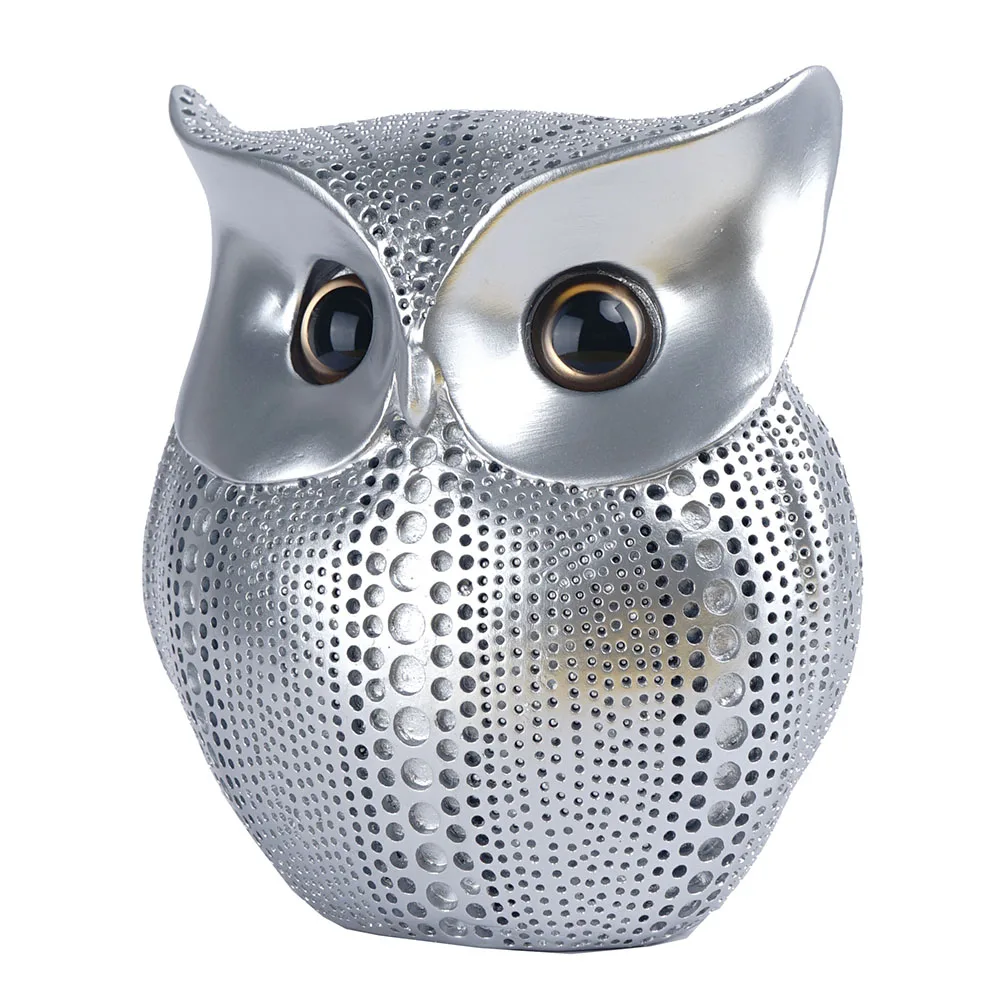 

Figurines For Interior Owl Statues For Decoration Sculptures Gold Silver Decor Small Gifts For Birds Lovers Boyfriend Nordic