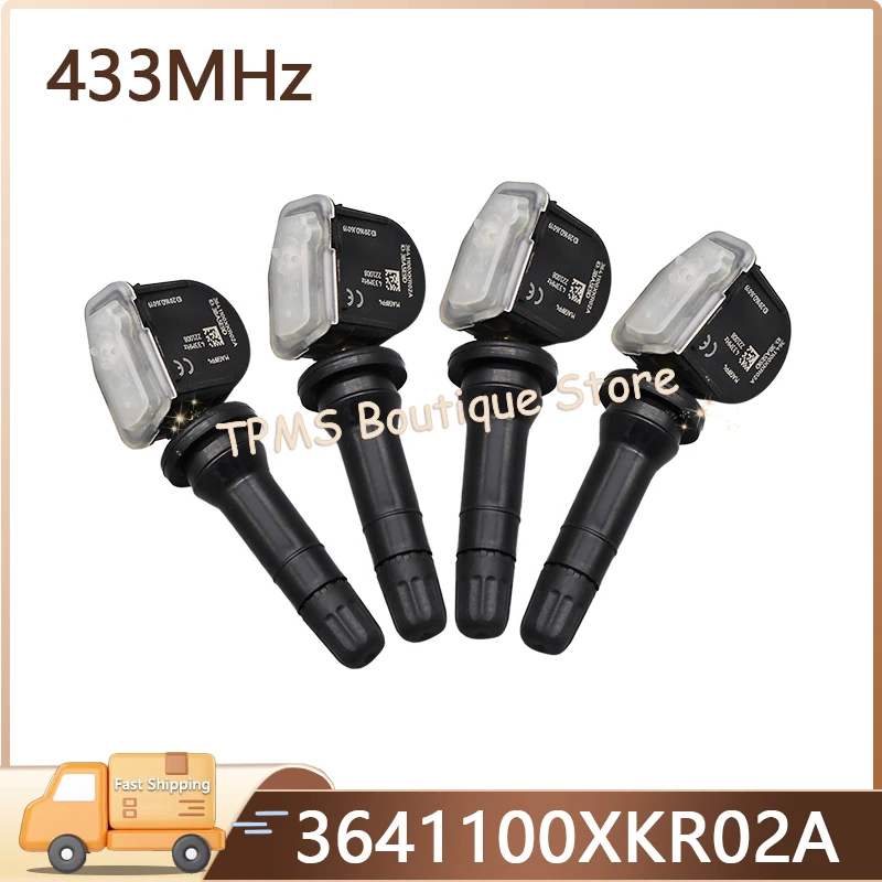 

4 шт., 433 МГц, 3641100XKR02A, датчик TPMS, система контроля давления в шинах для Haval F5 F7 F7X H4 H6 H7L GreatWall P8 VV5 VV6 VV7