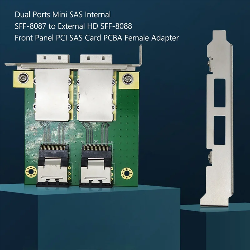 Tarjeta adaptadora PCI SAS de puertos duales Mini SAS interna SFF-8087 a HD externa SFF-8088 Sas26P