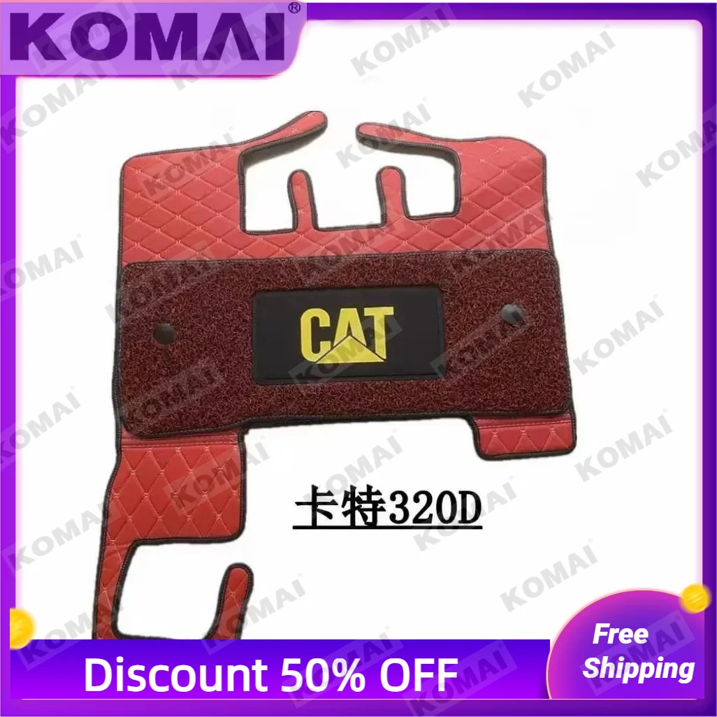 للحفارة المطاط الحصير المقصورة الكابينة أسود أحمر القماش حصيرة وسادة جلدية قطع الغيار #2