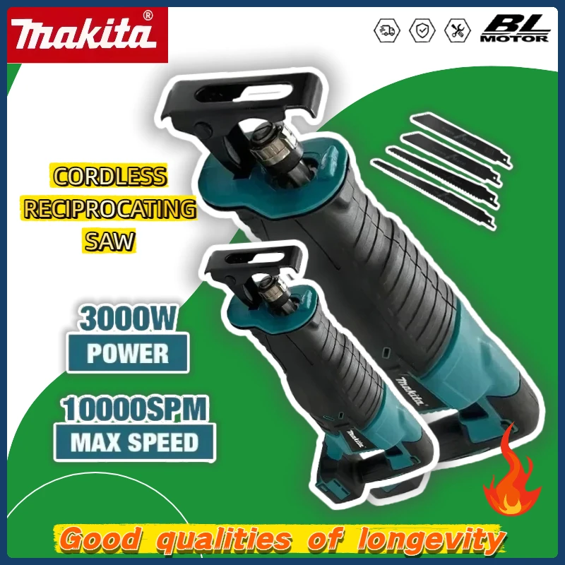 

Makita 18v Brushless Cordless Reciprocating Saw Reciprocating Saw Portable Power Tools With 4pcs Saw Blades