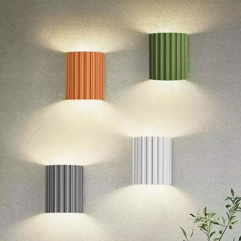 Modern LED Wall Lamp Minimalist Macaron Resin Sconces Entryway Aisle Living Rooms Bedrooms Bedside Study Illumination Luminaire