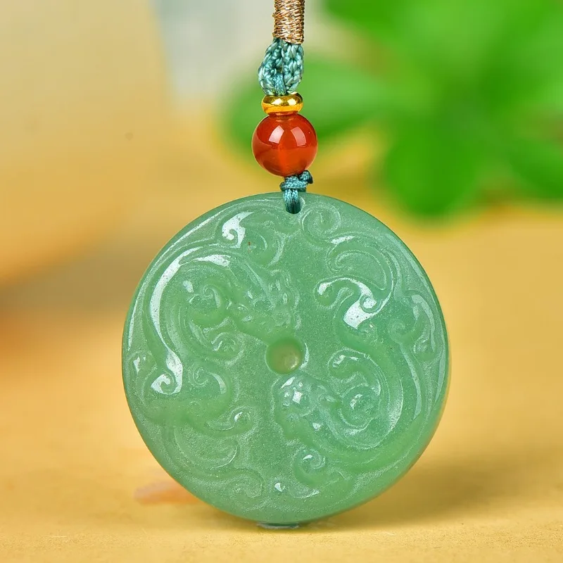 

Natural Boutique Dongling Jade Antique Shuanglong Safety Buckle Pendant Fashionable Versatile Men's and Women's Jade Pendant