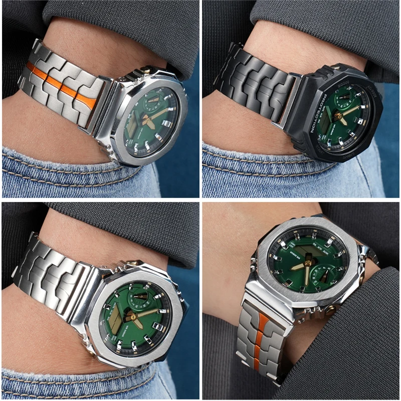 GA2100 high-quality titanium strap for Casioak 5611 GA-2100 GM2100 GBM-2100 modified watchband ga2100 gm2100 gbm2100 Bracelet - Image 4