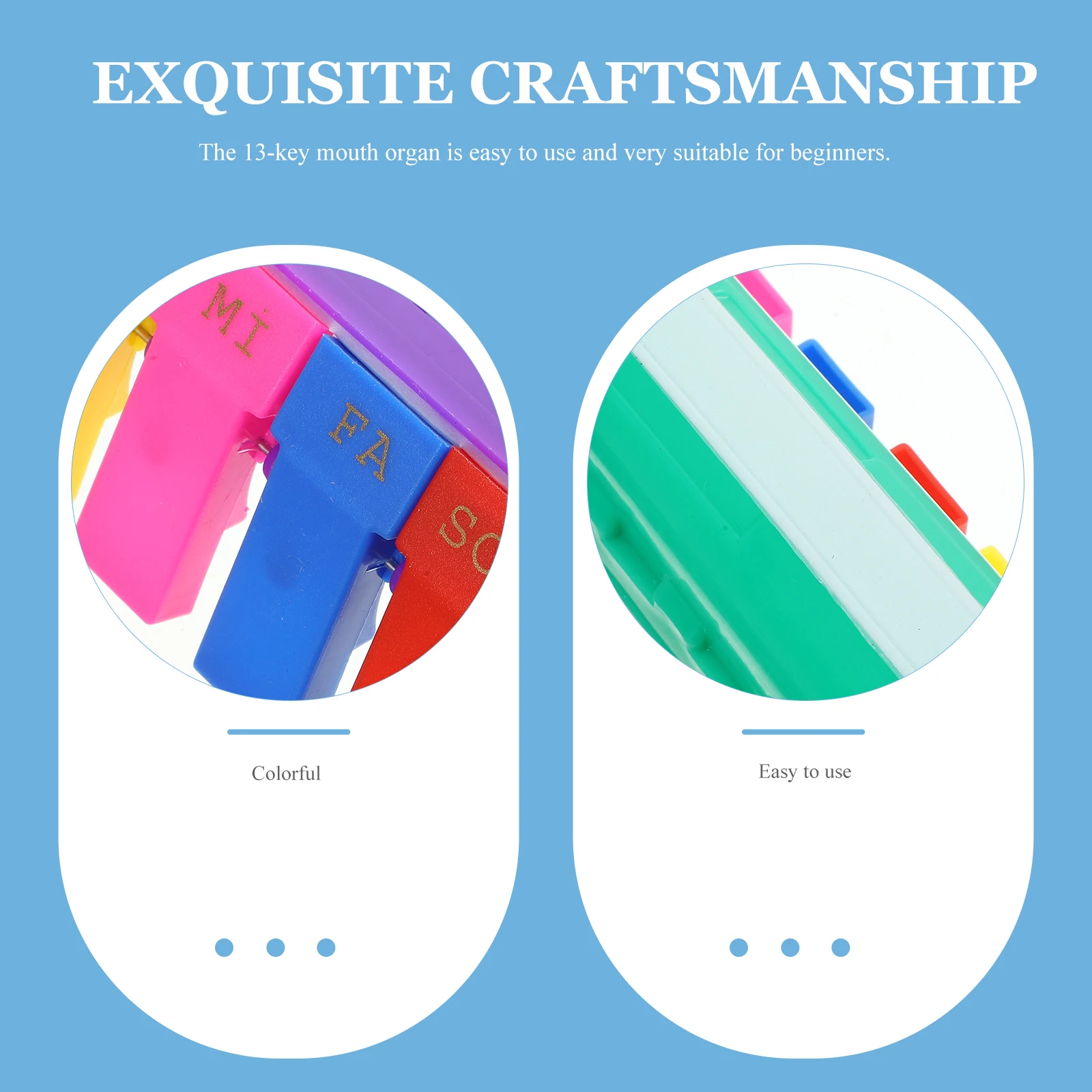 3Pcs Plastic Harmonica Colorful Beginner Music Instrument for Kids Gift Creative Fun Musical Development