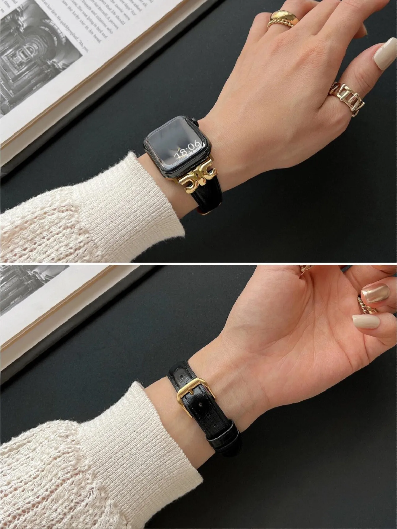 Elegante cinturino in pelle da donna per Apple Watch 10S 42/46mm cinturino per Iwatch 49Ultra 9 8 7 6 5 4 3 2 41/45mm 40/44mm