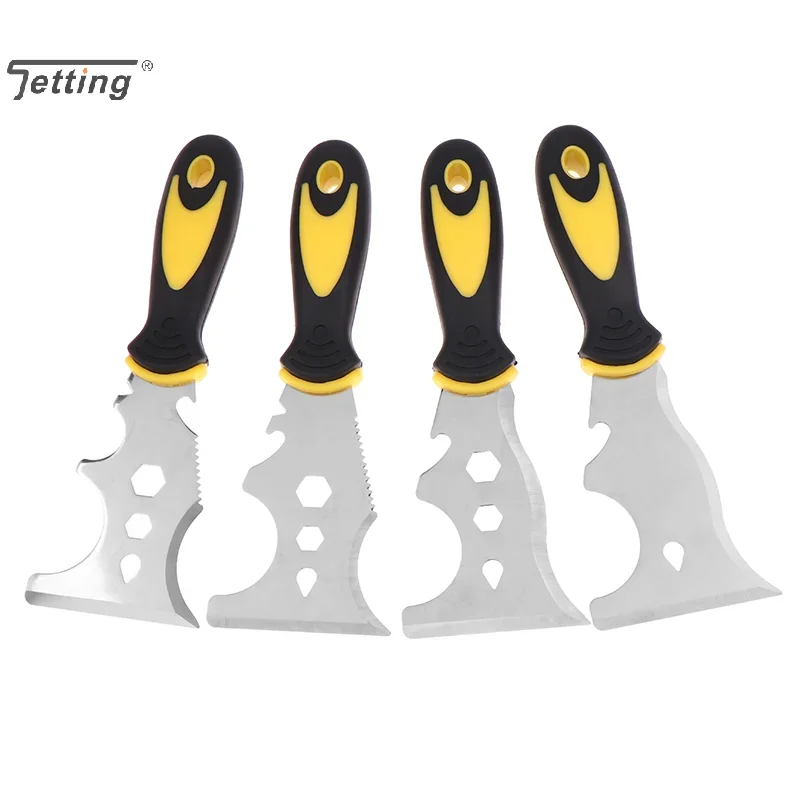 1Pcs Multi Functional Stainless Steel Putty Knife 3-Inch Essential Decoration Tool Dual Color Handle Cleaning Hand Tool