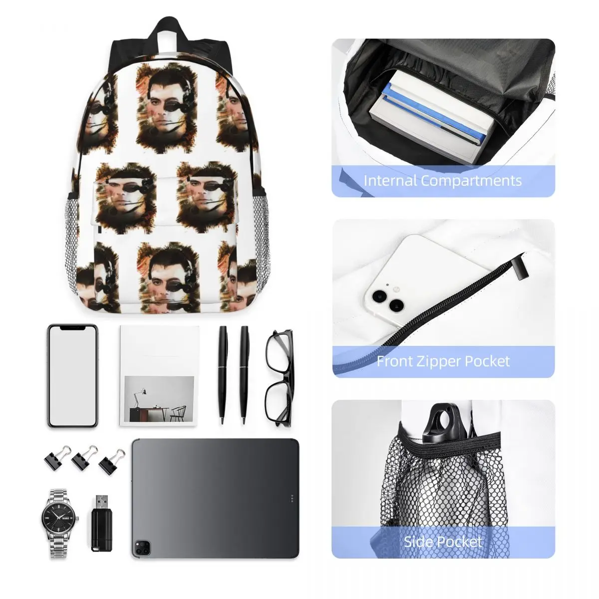 Universal Soldier Jean Claude Van Damme Backpack Hot Sale Daypack Large Capacity Boys Girls BookBag Shoulder Bags School Bag