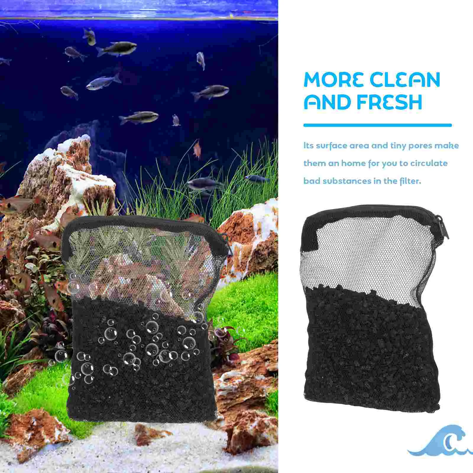 Filtered Coconut Shell Charcoal Sponge Tank Activated Aquarium Fish Bowls Kits Material