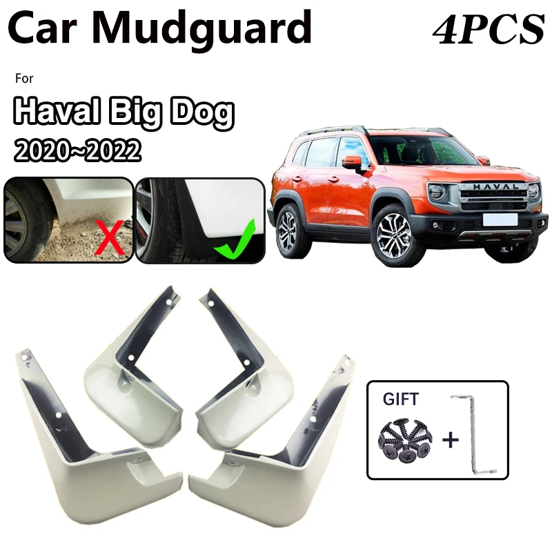 

For GWM Haval Big Dog 2020 2021 2022 Car Mudguards Baking Paint MudFlaps Fender Protect Mud Guards Splash Flaps Auto Accessories